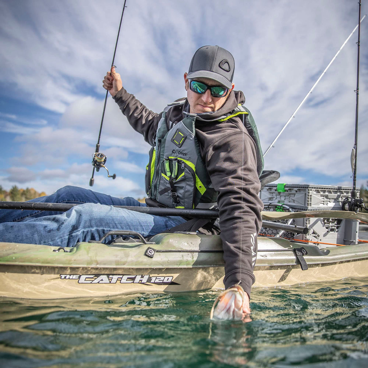 Onyx Air Span Angler Life Jacket, Green, XL/2XL