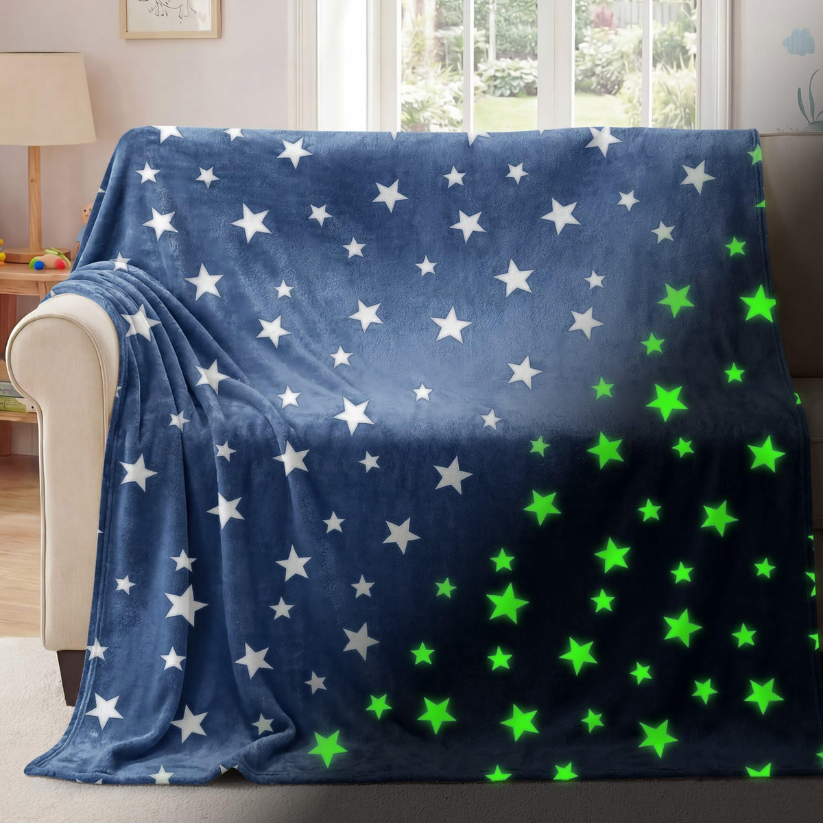 Yoofoss Glow in The Dark Blanket for Kids,Throw Blanket for Boys Girls Kids Age 1-12, Soft Fleece Blanket Bed Sofa Decor Glowing Stars Blankets for Toddler Christmas Toys Gifts 40"x50"