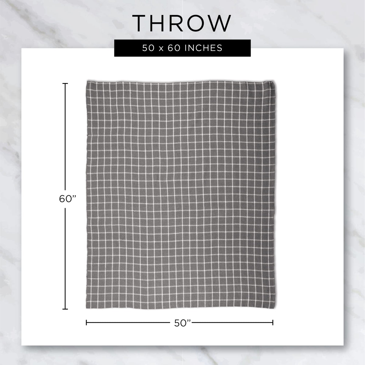 DII Gray Diamond Lattice Throw, 50x60