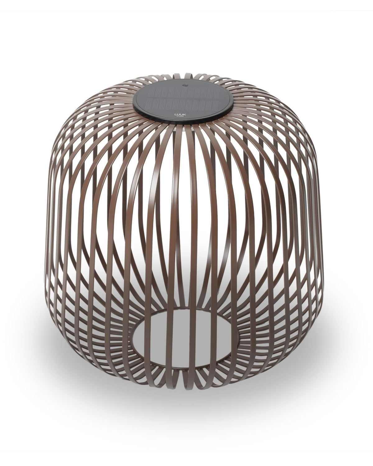 LUUK Studio Solis Wireless Solar LED Ambient Table Light, Warm White, 3 Dimmable Levels, Indoor & Outdoor, Solar & USB-C Rechargeable, Living Room, Bedside, Organic Contemporary, Walnut Brown, Size L