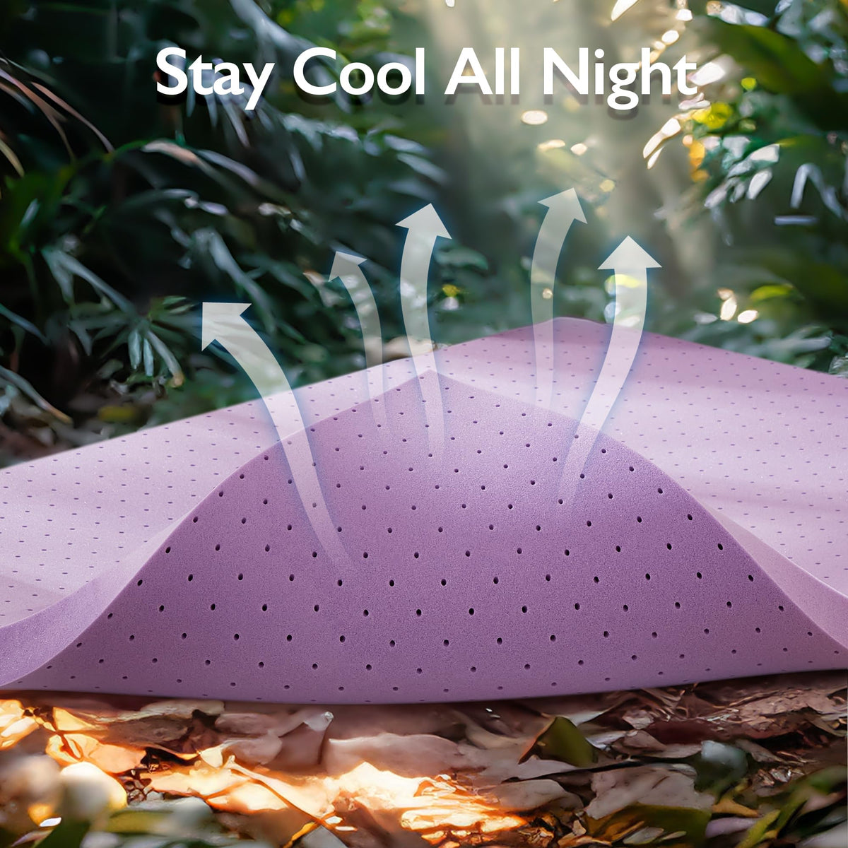 BDEUS 2 inch Mattress Topper, Cooling Gel Memory Foam Bed Topper for Pressure Relief and Back Pain, CertiPUR-US Certified, Dorm Essentials, Twin (Purple)