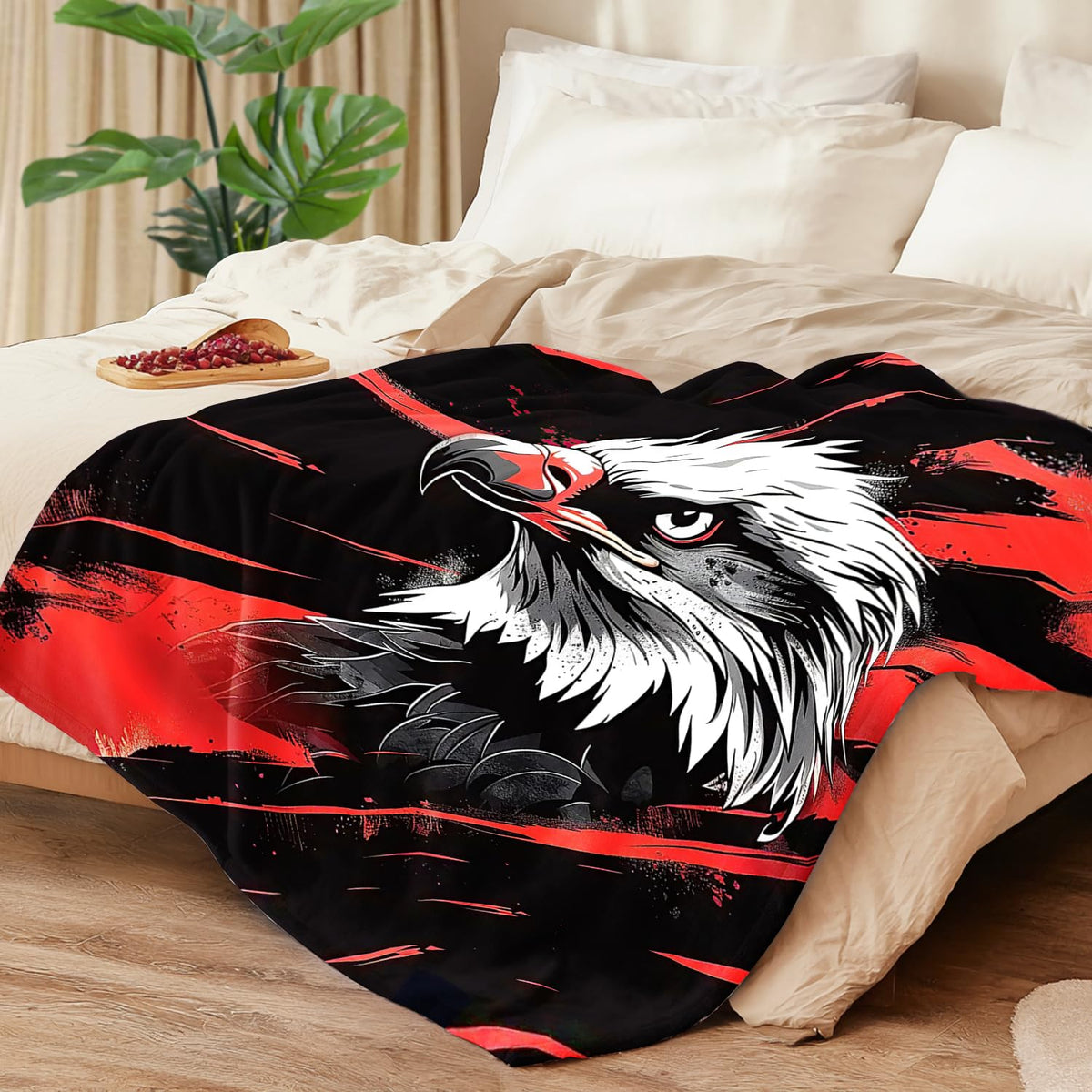 Eagle Blanket Eagle Decor Cozy Animal Throw Super Soft Plush Flannel Fleece Blanket Gift for Kids Adults Men Women Ultra Warm & Lightweight Flannel, 50"X40"