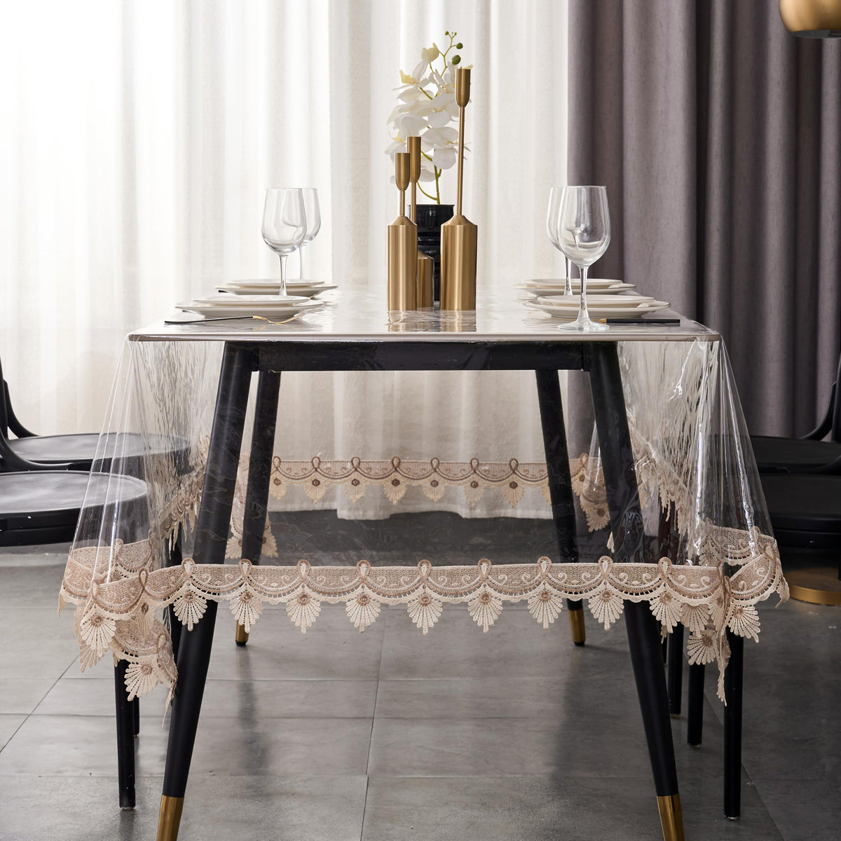 Pioggia Clear Vinyl Tablecloth Protector Waterproof/Oil-Proof PVC Table Cloth Transparent Sheet Table Cover (60'' x 120'' Rectangular)