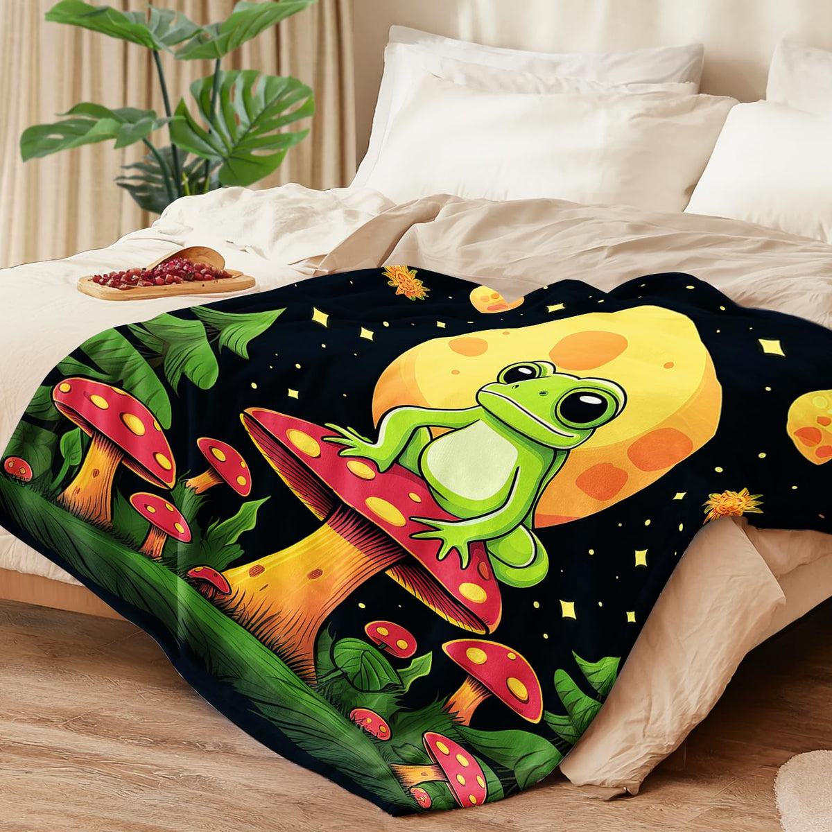Frog Blanket Frog Fleece Throw Blanket Super Soft Fuzzy Plush Cozy Warm Frogs Decor Bedding Blankets Gift for Boys Girls Men Women Kids & Adult 50"X40"