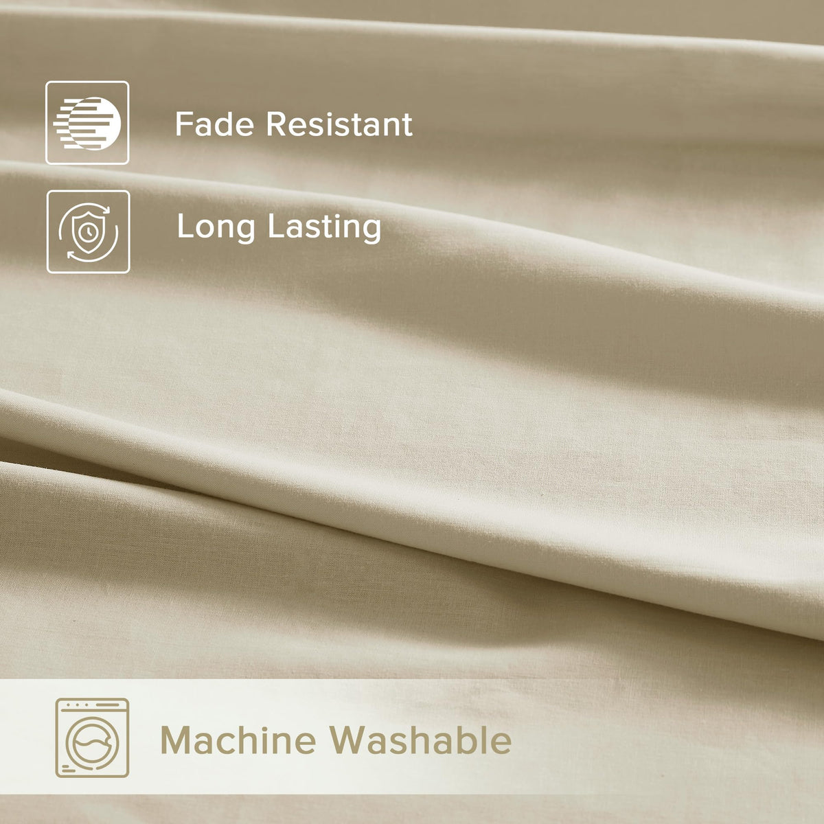 Comfort Spaces 100% Cotton Sheets Twin, Breathable & Ultra Soft Cotton Sheets, Naturally Cool Cotton Bed Sheets with 12" Elastic Pocket Fits up to 14" Mattress, All Seasons Sheet Set, Cream 3 Piece