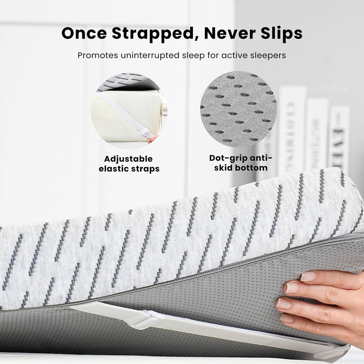 HOMRELEXA Bamboo Mattress Topper Twin XL Size 3 Inch, Cooling Gel & Bamboo Charcoal Memory Foam Mattress Topper for Back Pain Relief, Firm Dual-Layer Foam Bed Pad with Removable Cover College Dorm