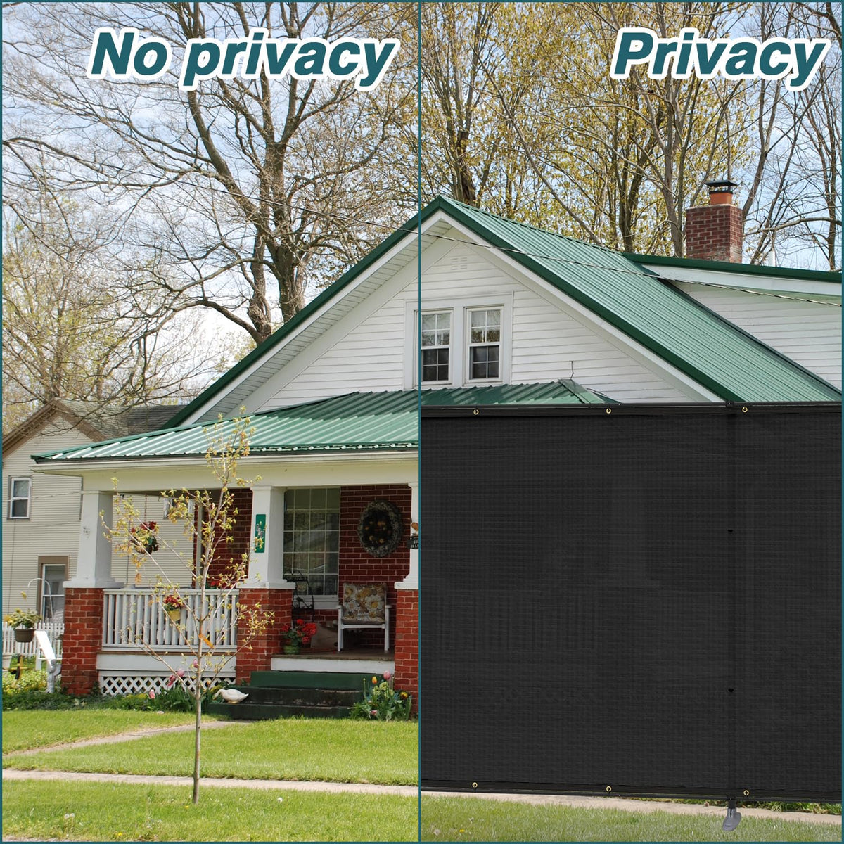 ECOOPTS 5'Hx24'L Privacy Fence Set with Poles and Rails Ground Spikes Fence Kit for Yard Patio Garden Pool (Black)