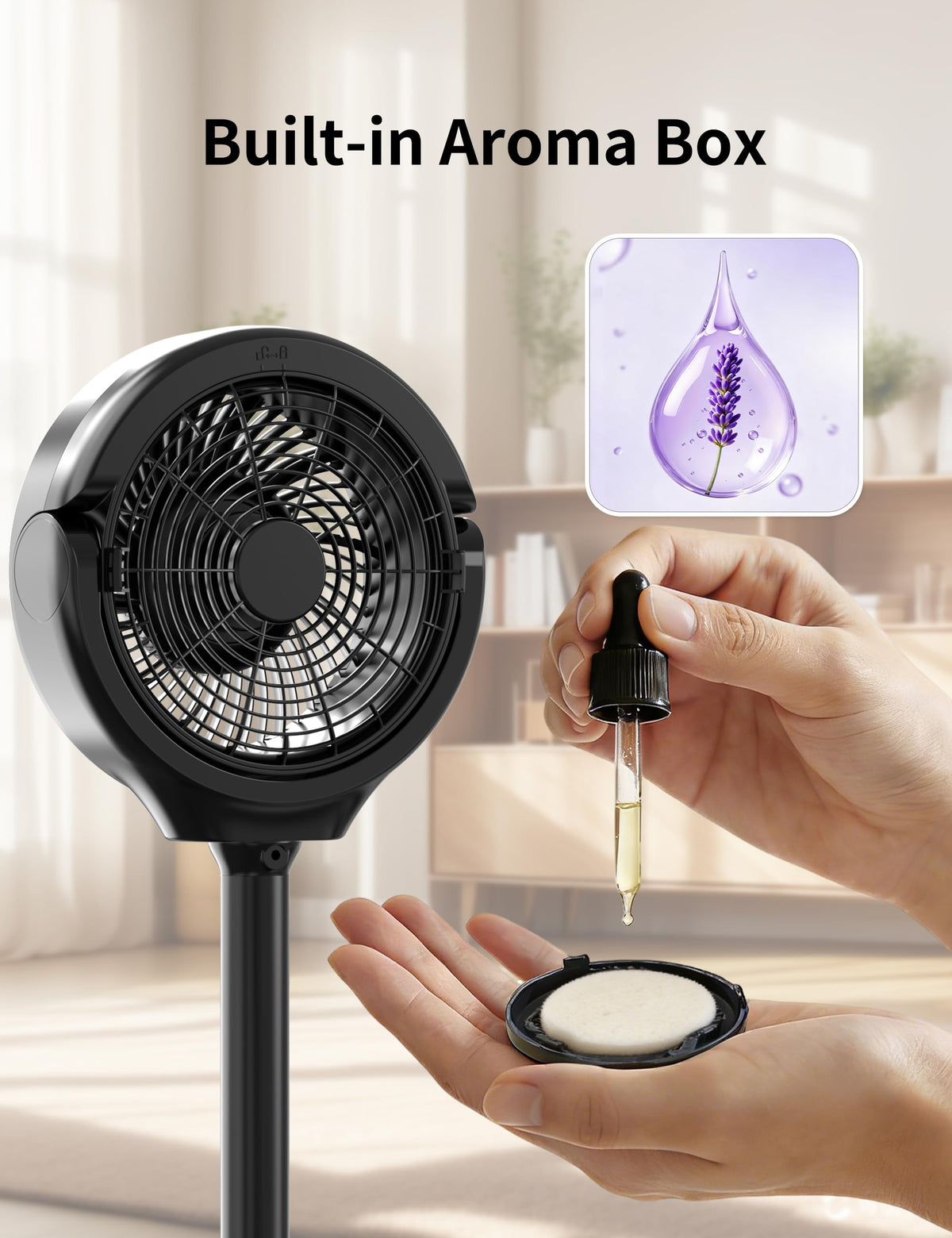 Standing Fan for Bedroom, Omnidirectional 180° Oscillating Quiet Pedestal Floor Fans, 25dB Ultra Quiet DC Cooling Fan Blows Cold Air with Remote, 15 Speed, 3 Modes, 12H Timer, 15-38" Height Adjustable