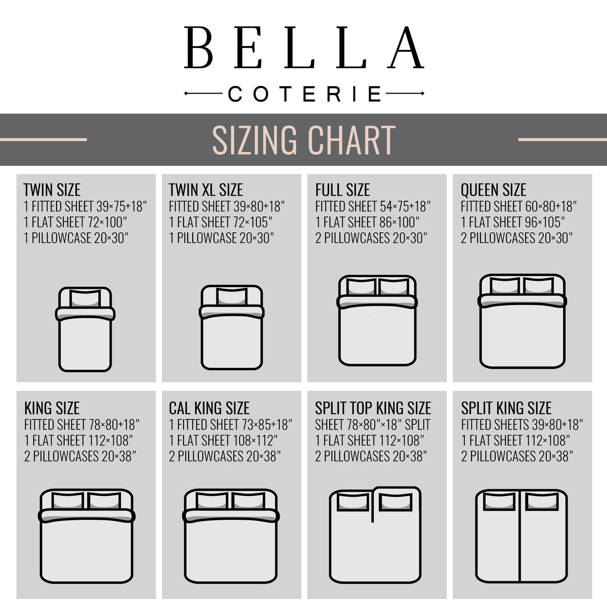 Bella Coterie Luxury Bamboo Viscose King Size Sheet Set | 100% Organically Grown | Ultra Soft | Cooling for Hot Sleepers | 18" Deep Pocket [Champagne]