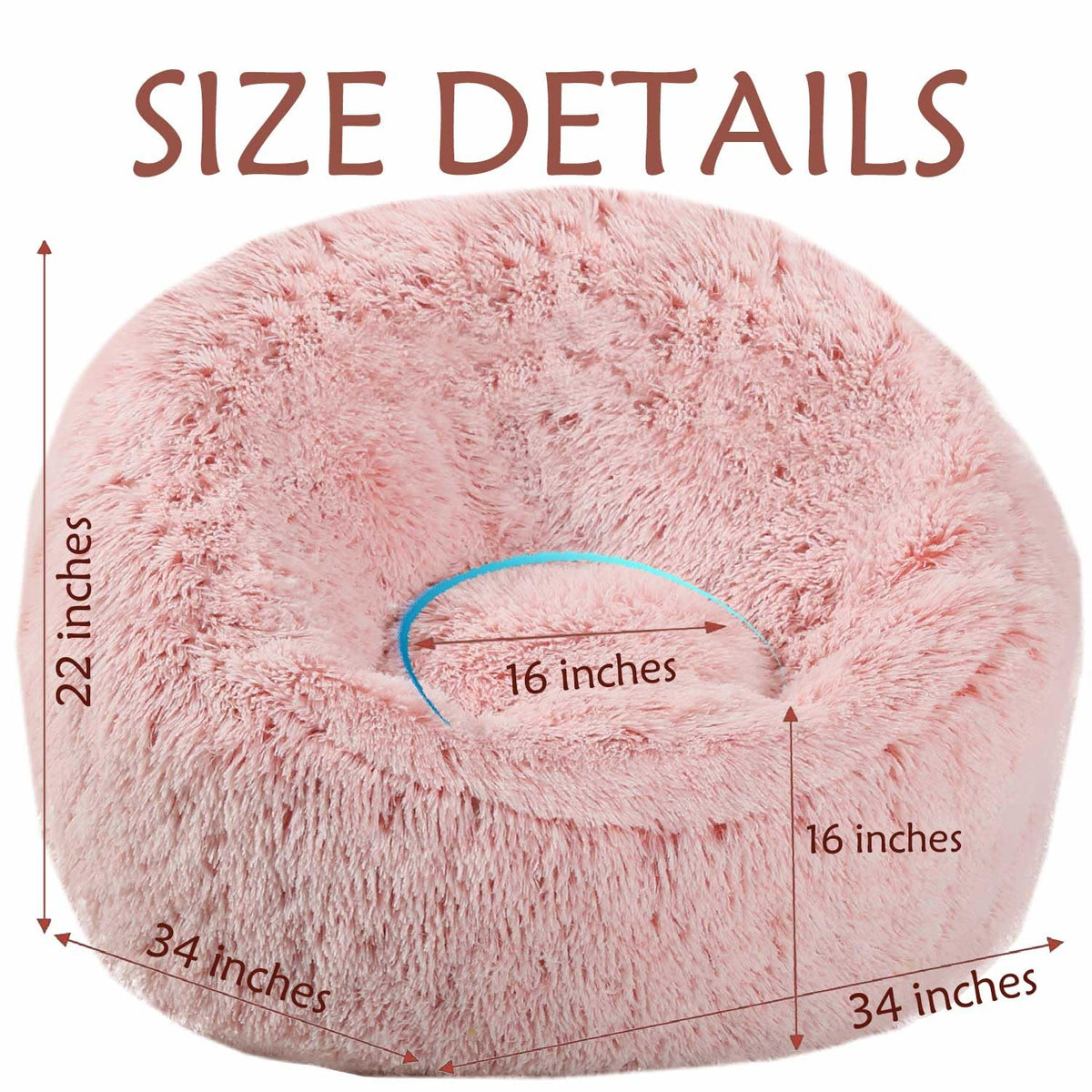 Plush Faux Fur Bean Bag Chairs, Memory Foam Filled Sofa Chair Shape Bean Bag for Adults/Teens/Kids, Ultra-Soft Lazy Sofa for Living Room Bedroom College Dorm, Pink