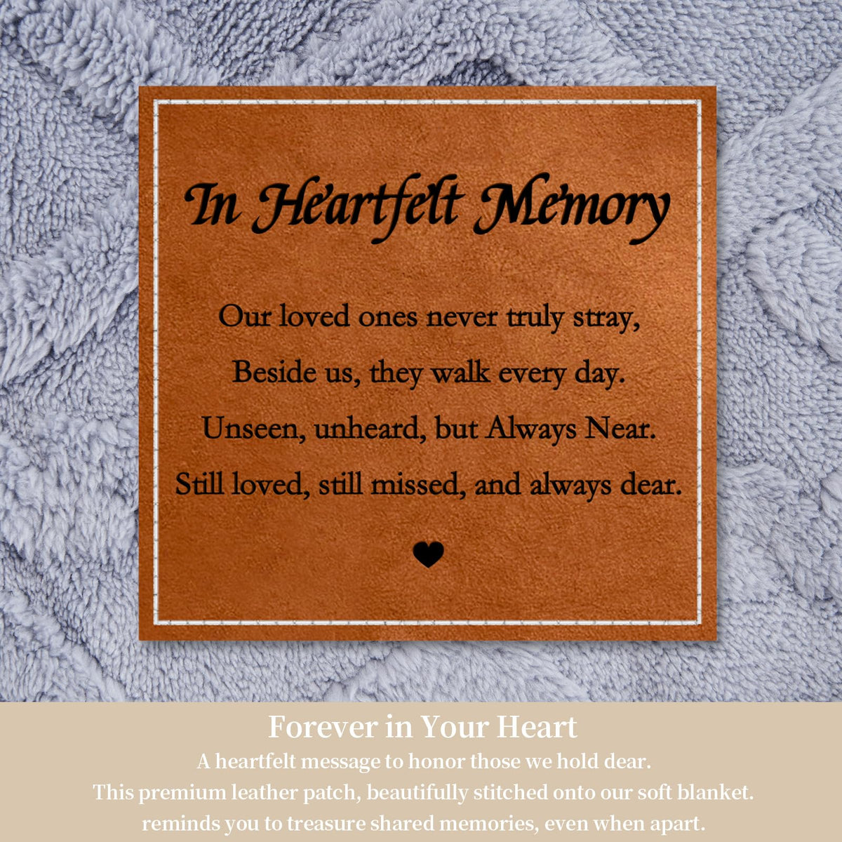 in Heartfelt Memory Blue Memorial Sympathy Blanket, Super Soft Throw for Grief, Unique Bereavement Gift for Loss of Loved One Mom Dad, Condolences Remembrance Gift Funeral (50”x60”)