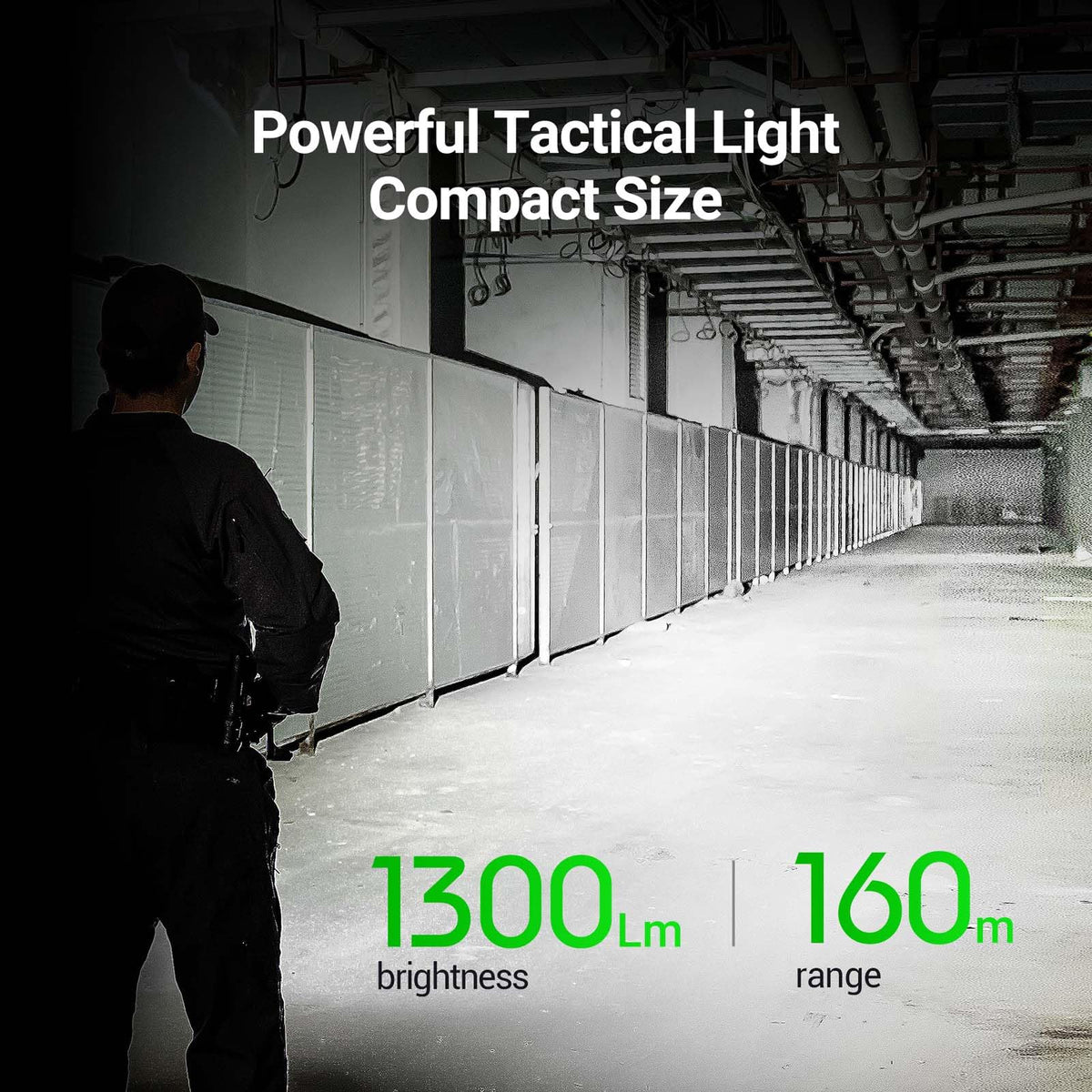 NEXTORCH TA21 Set Tactical Flashlight High Lumens, 1300 Lumens White Light and Red Light Rechargeable Flashlight with 4 Modes & Strobe & Ceramic Glass Breaker, Tactical Rings Included for Outdoor Use