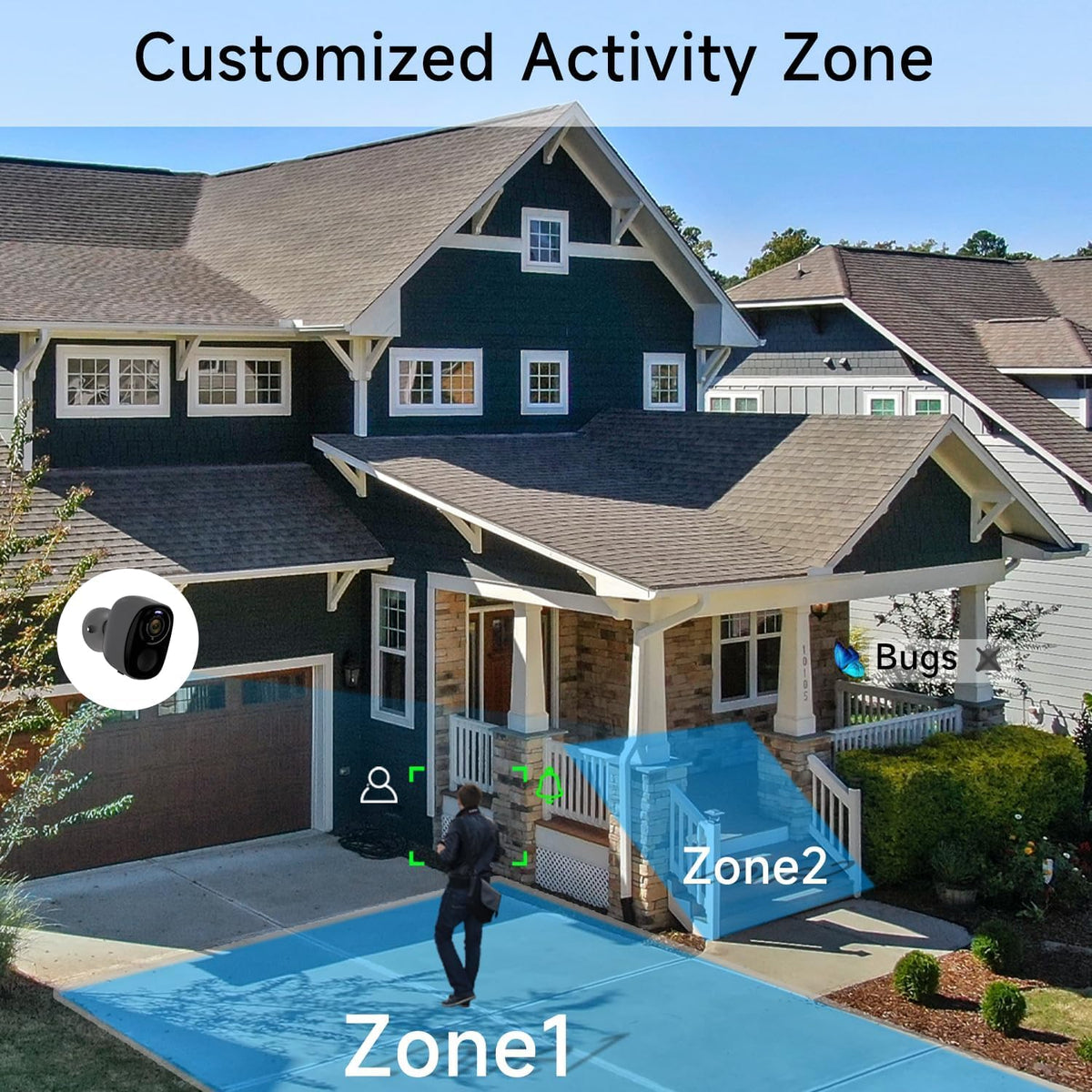 4Pack 5G/2.4G WiFi Security Cameras, 2K Security Cameras Wireless Outdoor Battery Powered with AI Motion Detection Siren Alarm, Color Night Vision, 2-Way Talk, IP65 Waterproof, Works w/Alexa, Cloud/SD