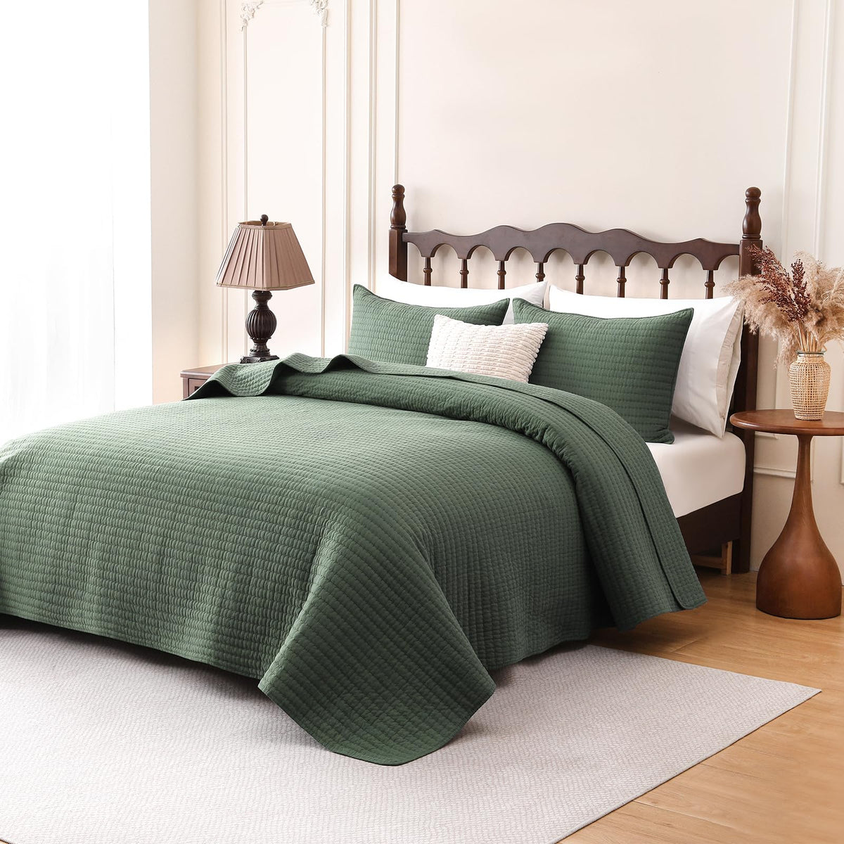 FDDX 100% Cotton Quilt Set Oversized King Size, 3-Piece Matelasse Bedspread Coverlet Set, Cozy Lightweight Quilted Bedding Set Comforter with 2 Shams in Geometric Pattern for All Season