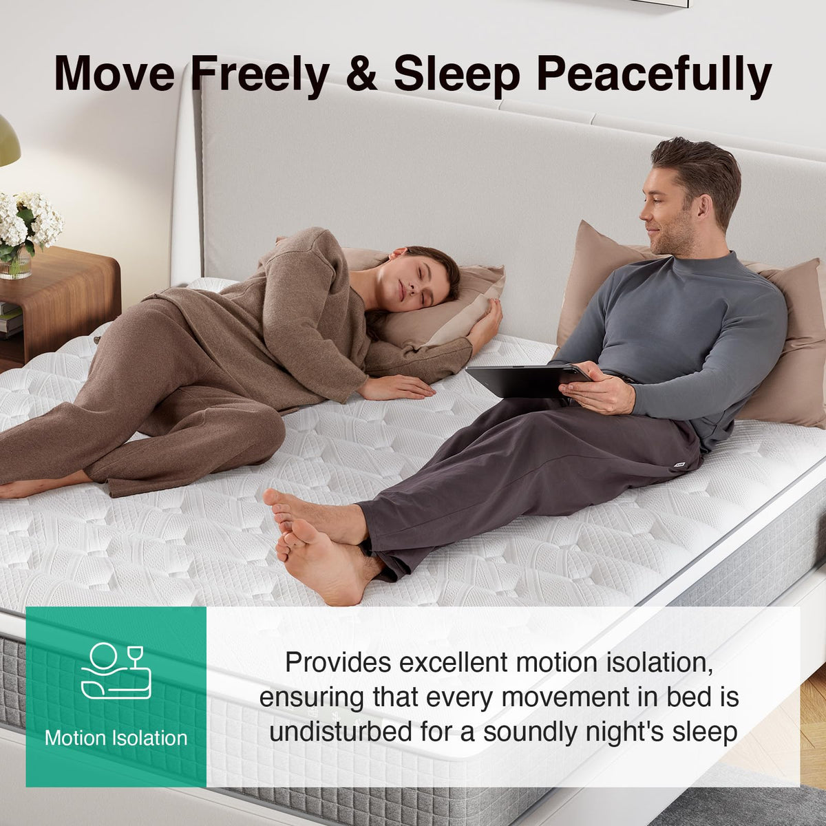 Novilla 12 Inch Twin Hybrid Mattress,Twin Size Mattress with Pocketed Coils, Gel-Infused Memory Foam & Cool-Touch Nylon Cover for Balanced Support & Spinal Alignment CertiPUR-US Certified