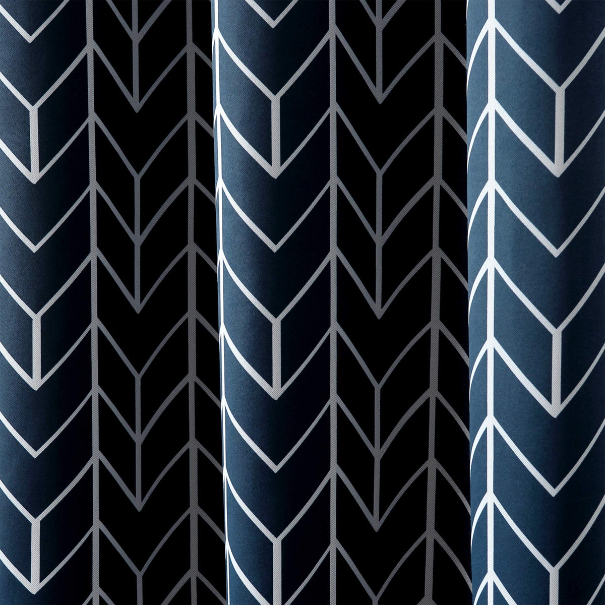 Sun Zero Kenwood Chevron Blackout Grommet Curtain Panel, 40" x 84", Navy Blue