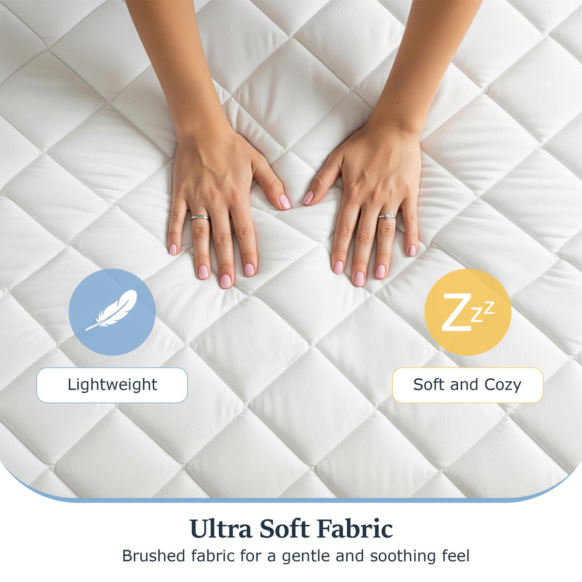 LUX Décor Full Size Mattress Pad - Quilted Elastic Fitted Mattress Cover Protector Upto 16 Inches Deep Pocket - Soft Breathable Noiseless Mattress Topper (54 X 75)