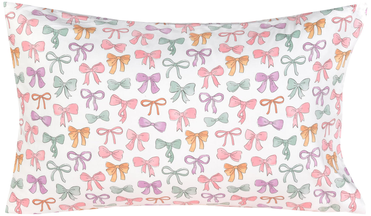 J-pinno Princess Ballet Bowknot Bow Pink Green Purple Sheet Set 100% Cotton Twin 3 Pieces Sheet Set Decoration Kids Girls Children Flat Sheet + Fitted Sheet + Pillowcase Bedding Set (Bow, Twin)