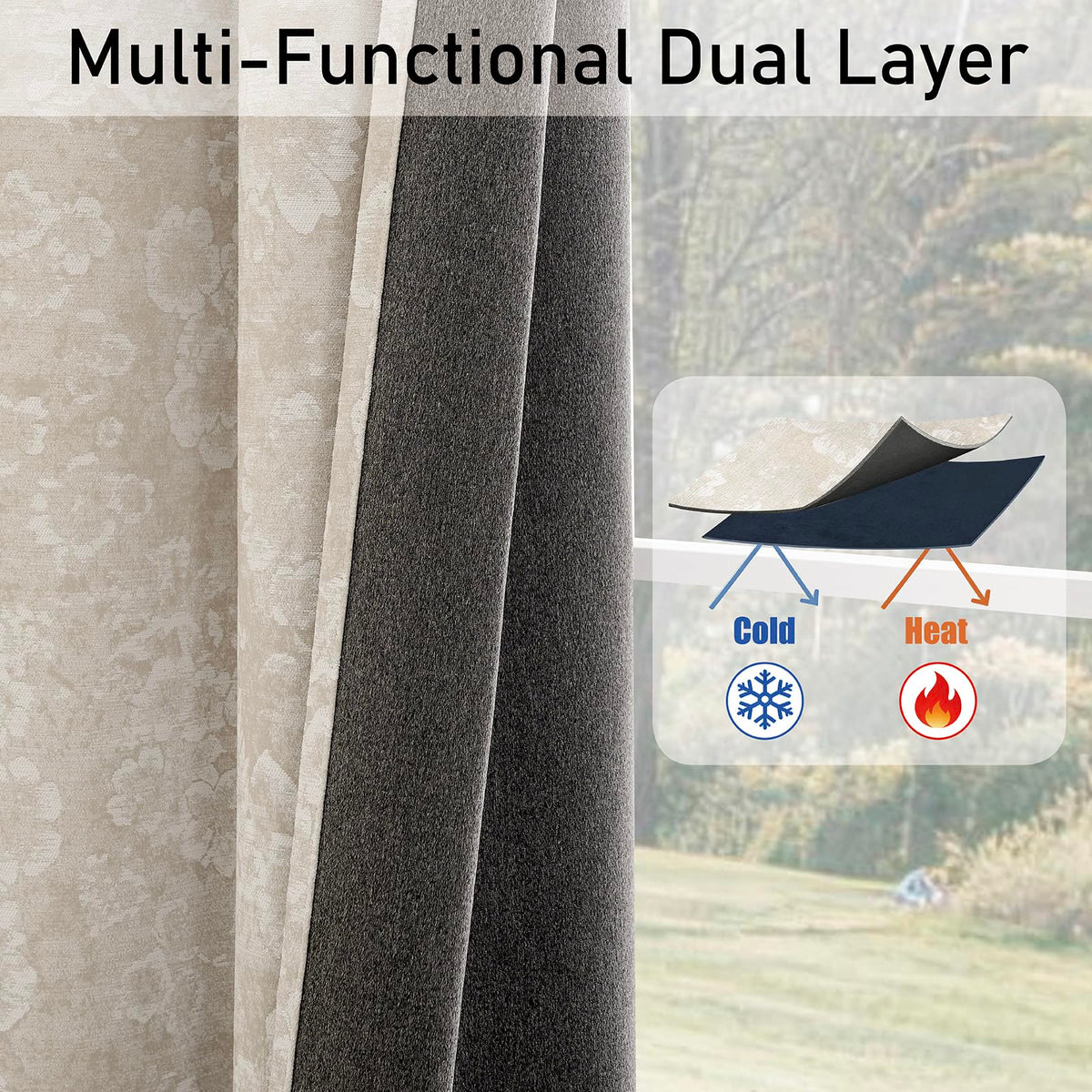 Slomebery Dusty Beige Blackout Curtains 52" W x 84" L inch 2 Panels