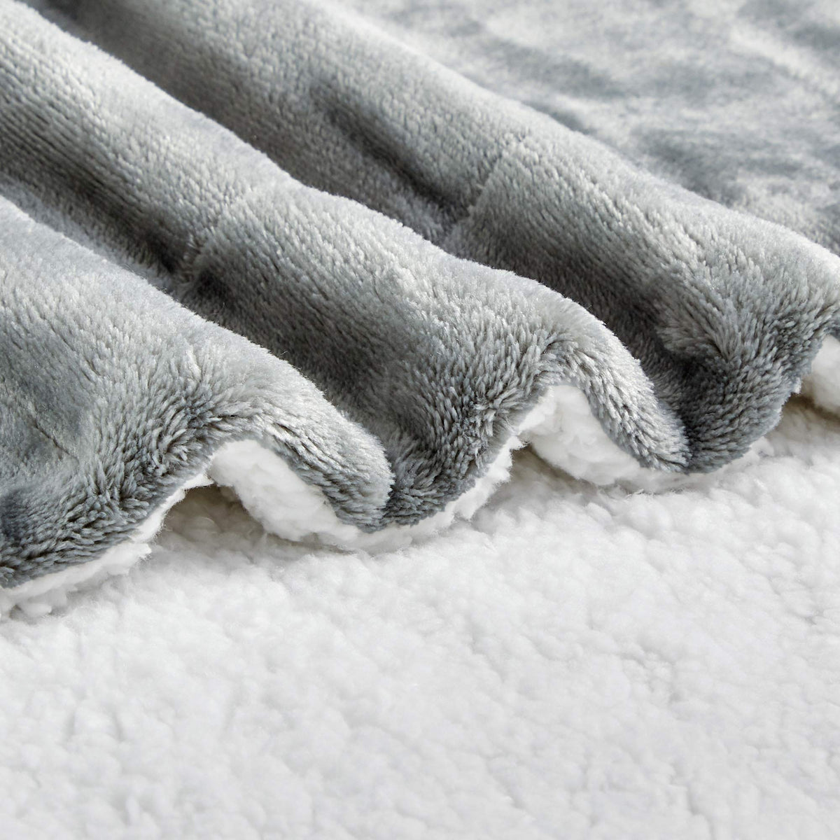 Softan Sherpa Throw Blanket Super Soft Non Shedding Reversible Ultra Luxurious Plush Blanket (50 X 60 inches, Grey)