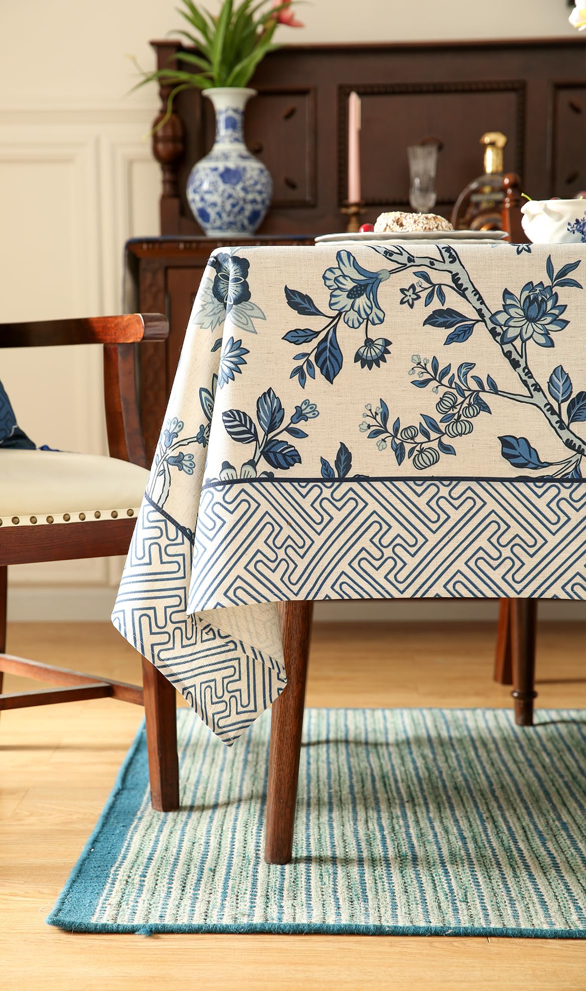 bilin gaier Designer Linen Tablecloth Rectangular,79"x55"-Suqing A