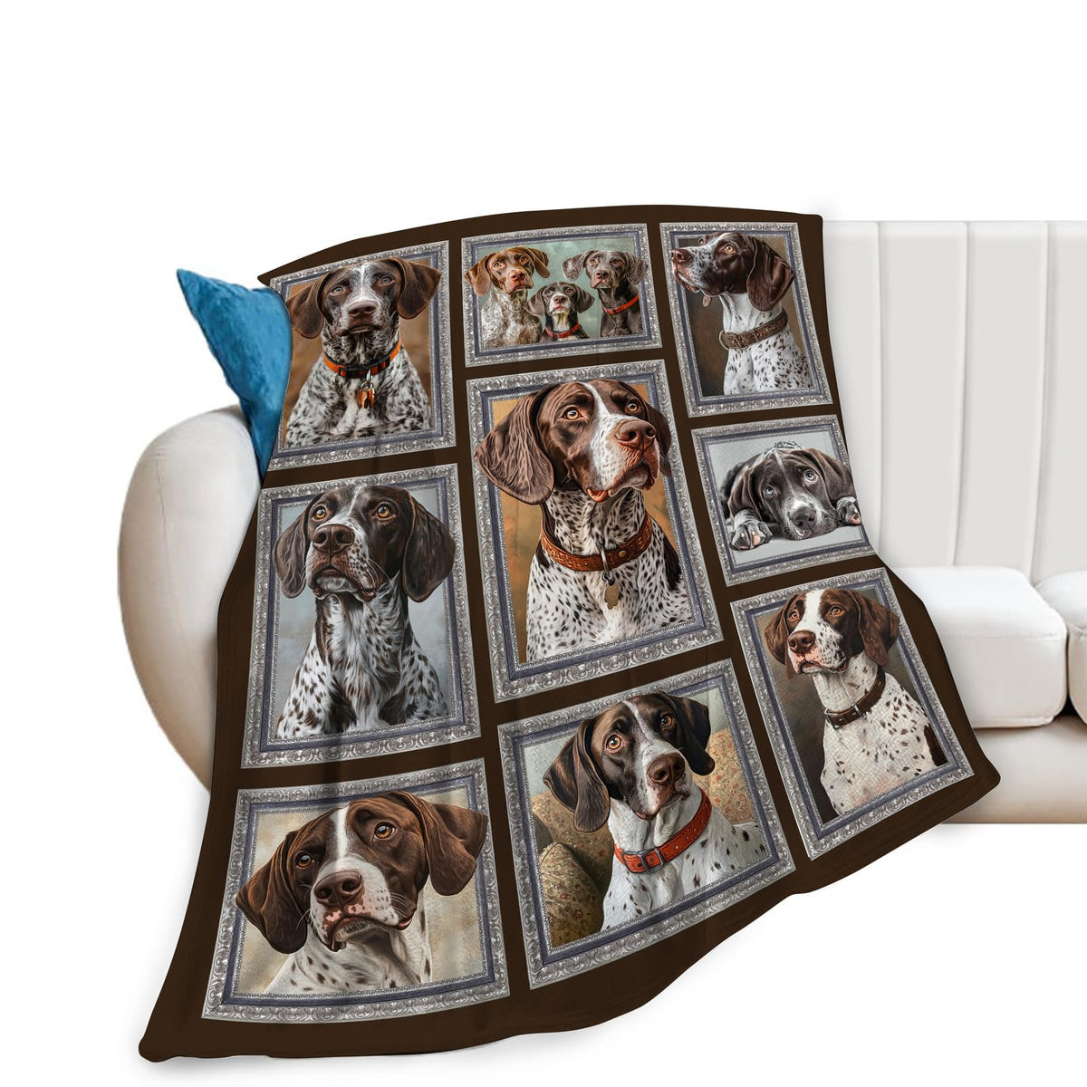 German Shorthaired Pointer Blanket Soft Fuzzy Fleece Dog Throw Blankets Decor Cozy Warm Plush Flannel Dogs Blankets Gifts for Boys Girls Men Women Home Chair Sofa Couch Bed 50"X40"
