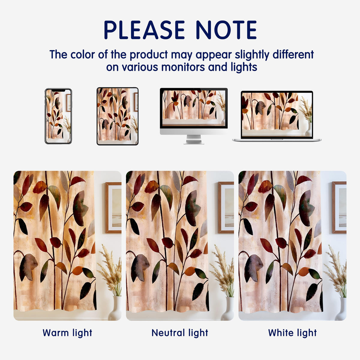 SUBRTEX Light Flitering Curtains 52Wx84L, Room Darkening Vibrant Floral Drapes, 50% Blackout, Semi Sheer Boho Farmhouse Curtains for Living Room, Brown