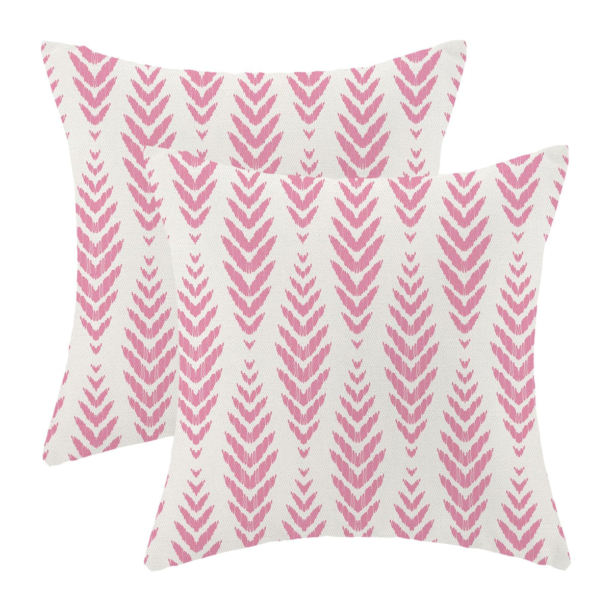 CXMEIFLY Hot Pink Boho Pillow Covers 18 x 18 Inch Set of 2 Preppy Herringbone Bohemian Ethnic Decor Throw Pillows Geometric Tribal Summer Outdoor Linen Farmhouse Decorative Pillowcases for Couch Bed