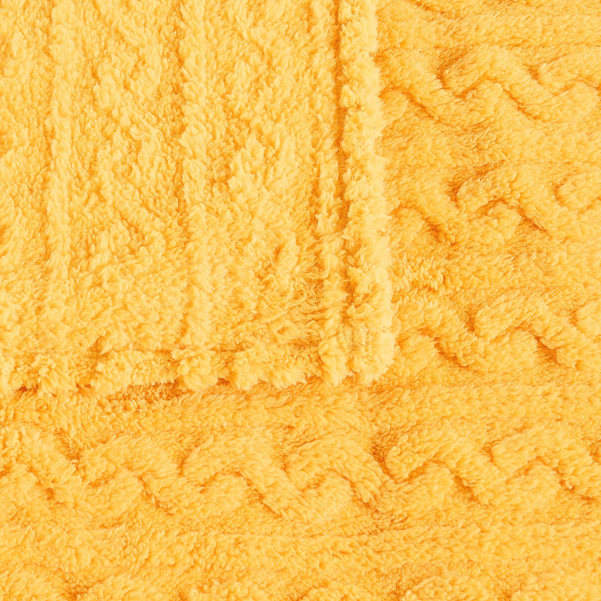 FY FIBER HOUSE Sherpa Blanket - 3D Pattern Design Yellow Throw Blanket for Sofa Couch, Bed, Warm Super Soft Cozy Microfiber Fleece Blanket for Living Room, Throw 50”x60”