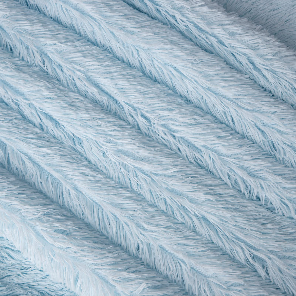 Faux Fur Throw Blanket, Super Soft Lightweight Shaggy Fuzzy Blanket Warm Cozy Plush Fluffy Decorative Blanket for Couch,Bed, Chair (Light Blue, 51"x63")