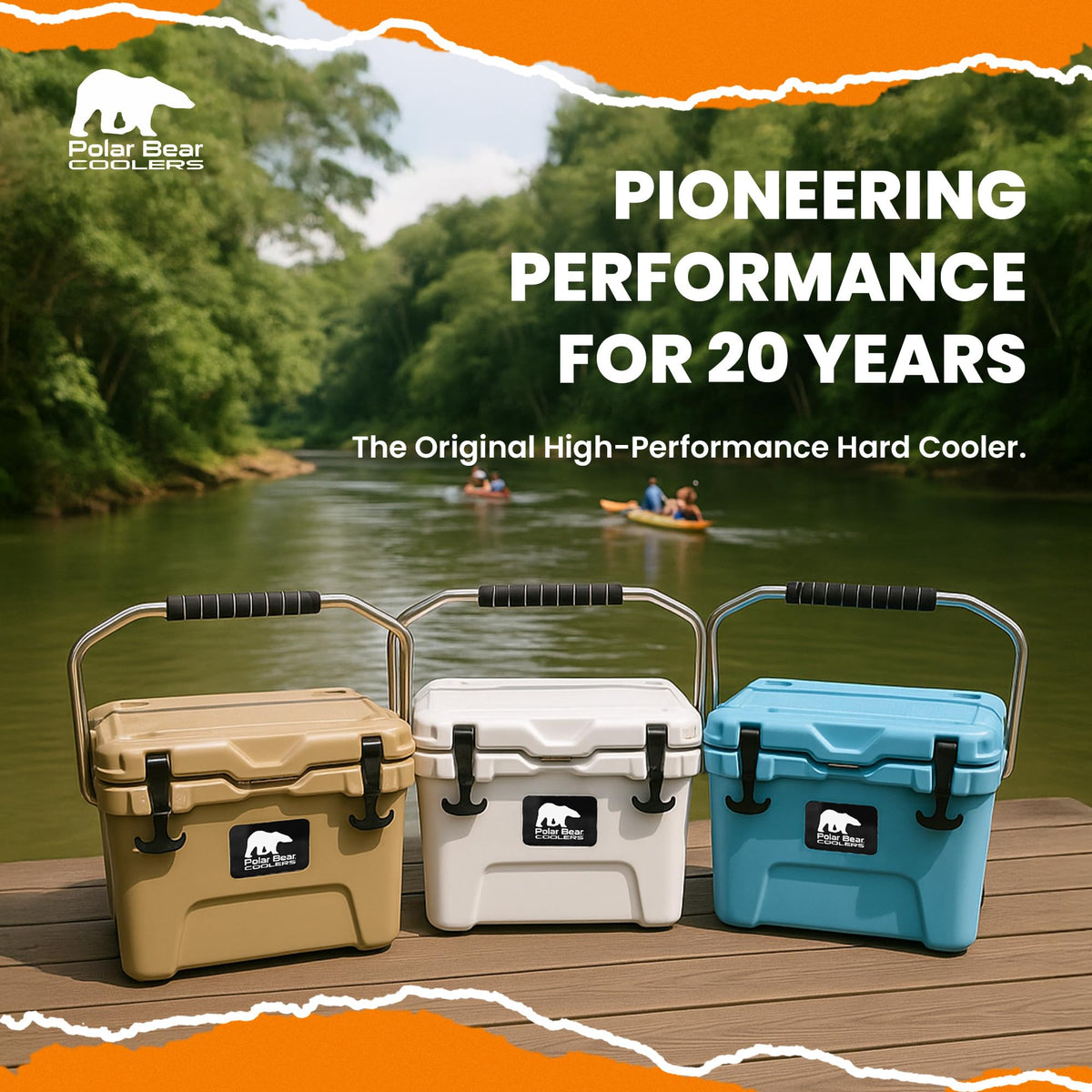 Polar Bear Coolers - 20 Can Hard-Sided Cooler - Ice Chest for Camping, Travel, Sports Events, or Fishing - Insulated Hard Shell Cooler - Heavy-Duty & Portable - Keeps Ice up to 5 days - 20 qt, Seafoam