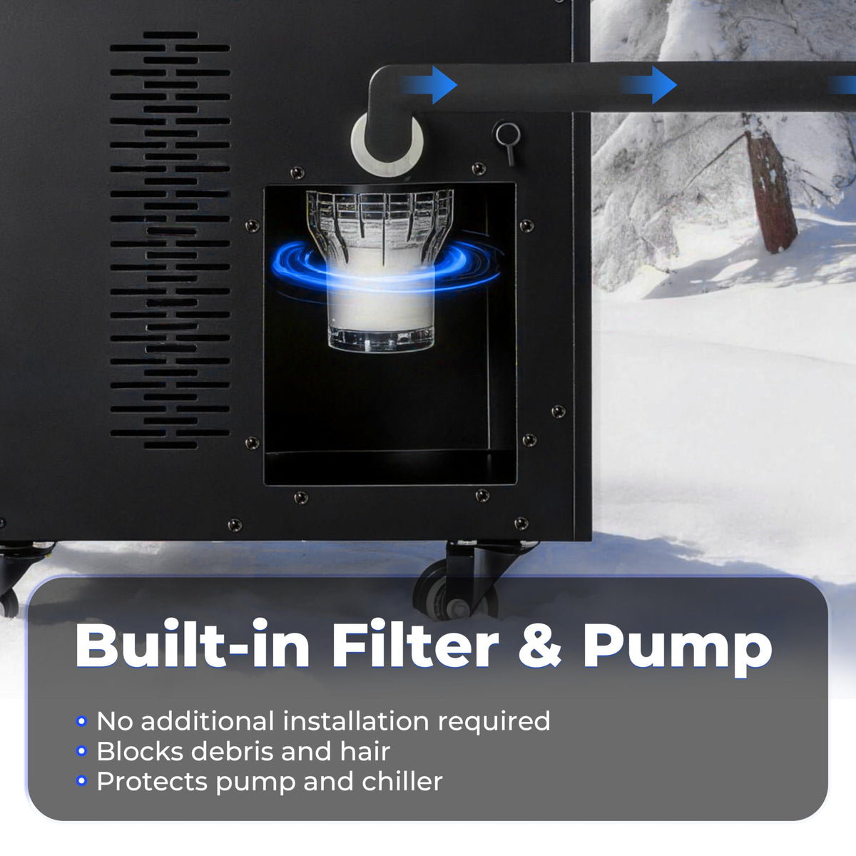 Upgrade 1/3 HP Cold Plunge Chiller,Ice Bath Water Chiller for Cold Plunge Tubs,42°F Cold Plunge Cooling System,Built-in Filter & Pump, Insulated Hoses,Remote Control,Ideal for Ice Bath Recovery