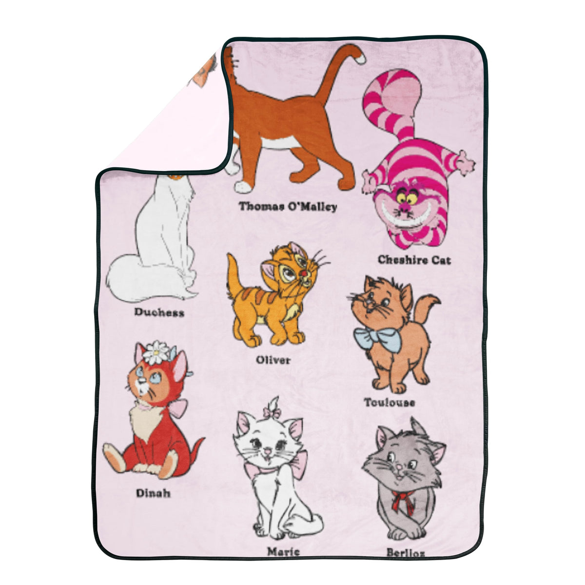 Jay Franco Kids Plush Throw Blanket – Soft & Cozy Fleece Throw for Bedroom & Couch Décor, Official Licensed Product, Pink - Disney Cats, 46x60 - Throw Blanket