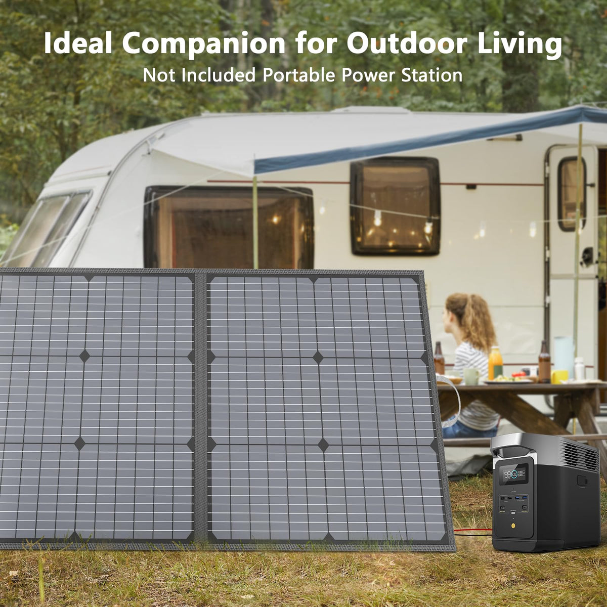 Solar Charger 110W Portable Solar Panel, IP67 Waterproof Foldable Solar Panel kit with 20V Output, 23.5% Efficiency Module for Outdoor Camping, Portable Power Station, Laptops, Motorhome, RV