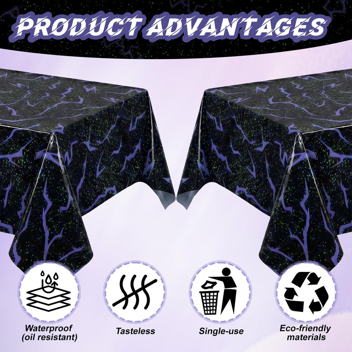 2Pack Demon Hunters Tablecloths Disposable Table Cover Party Decorations