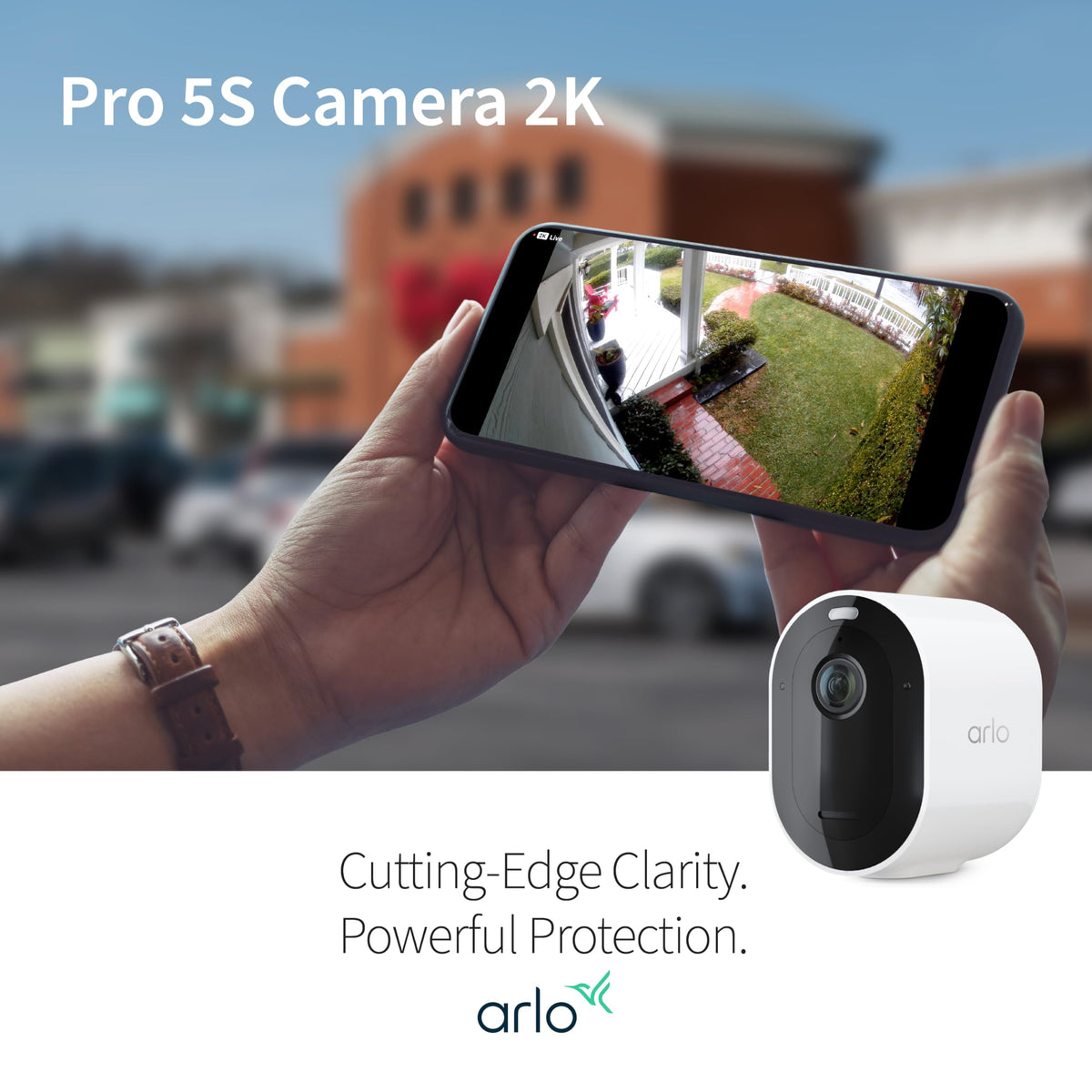 Arlo Pro Security Camera 2K HDR 5th Gen - Wireless Outdoor Camera, Rechargeable Removeable Battery, Event Captions, Emergency Response, 1-Month Trial of Secure Plan, 3 Cam, White