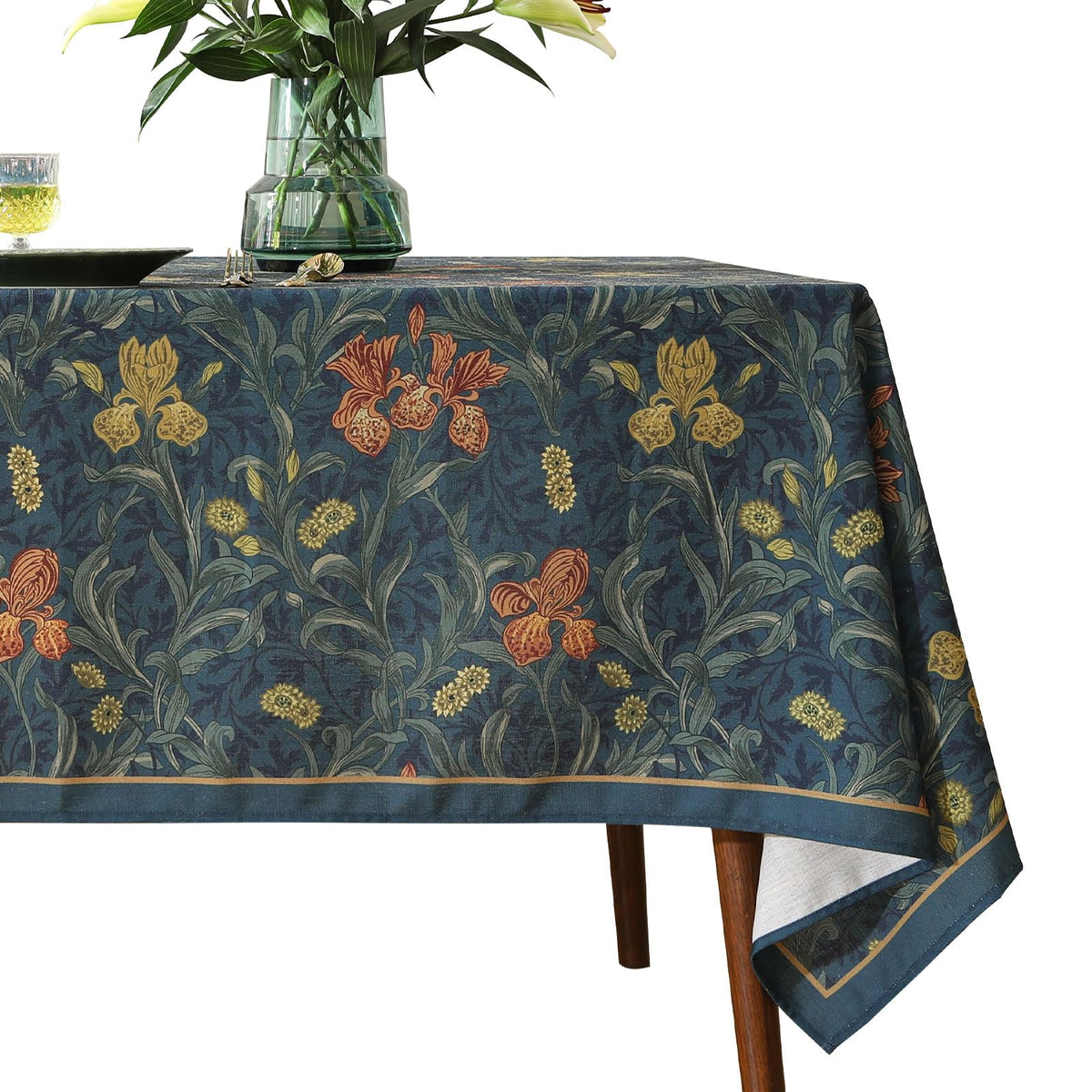 patdrea Vintage French Linen Tablecloth,Rectangular,87"*63"-HerbertC