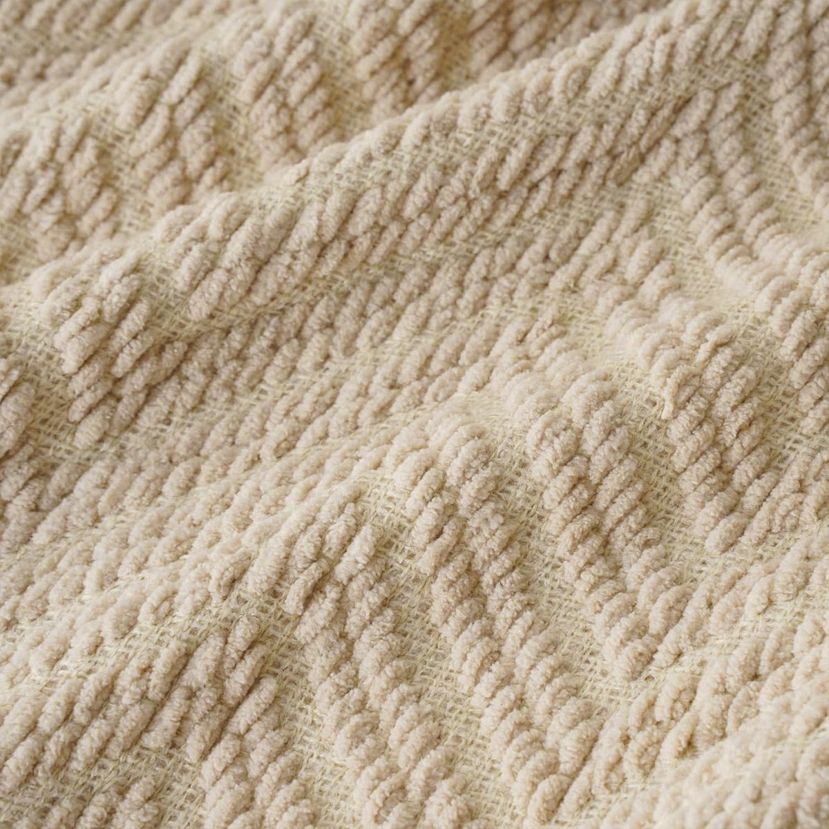 BATTILO HOME Beige Throw Blanket for Couch, Knitted Beige Throw for Bed, Neutral Throw Blankets Tan Throw Blanket for Room Decor Housewarming Gifts, 50" x 60"