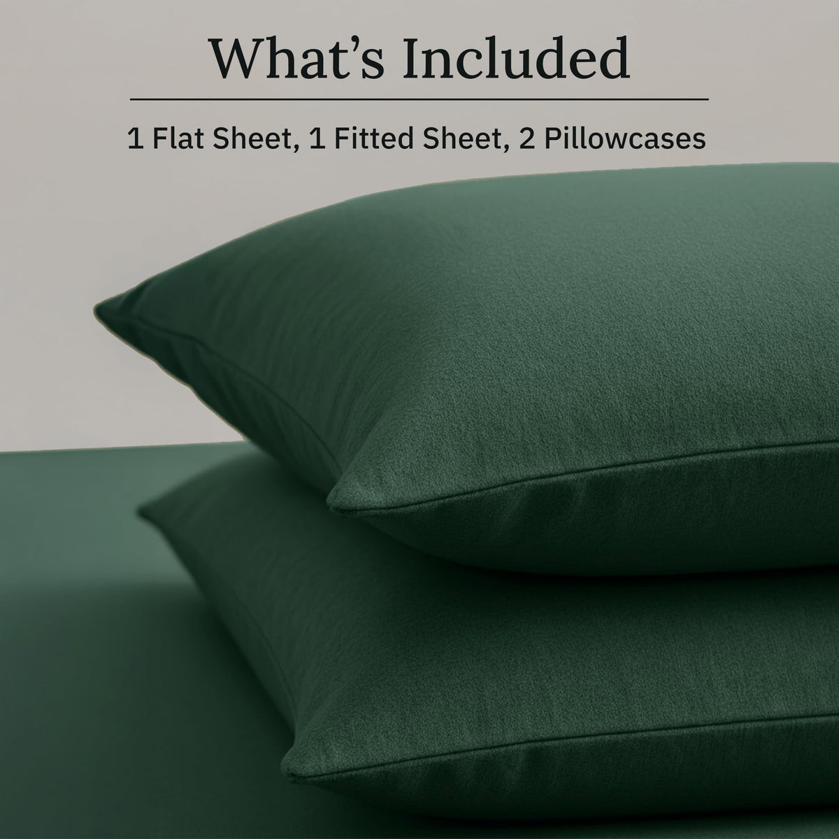 California Design Den Flannel Bed Sheets King Size Set - Made in Portugal 100% Cotton, Thick, Velvet Soft 4-Piece Flannel King Sheet Sets, Triple-Brushed with Extra Deep Pockets - Dark Green