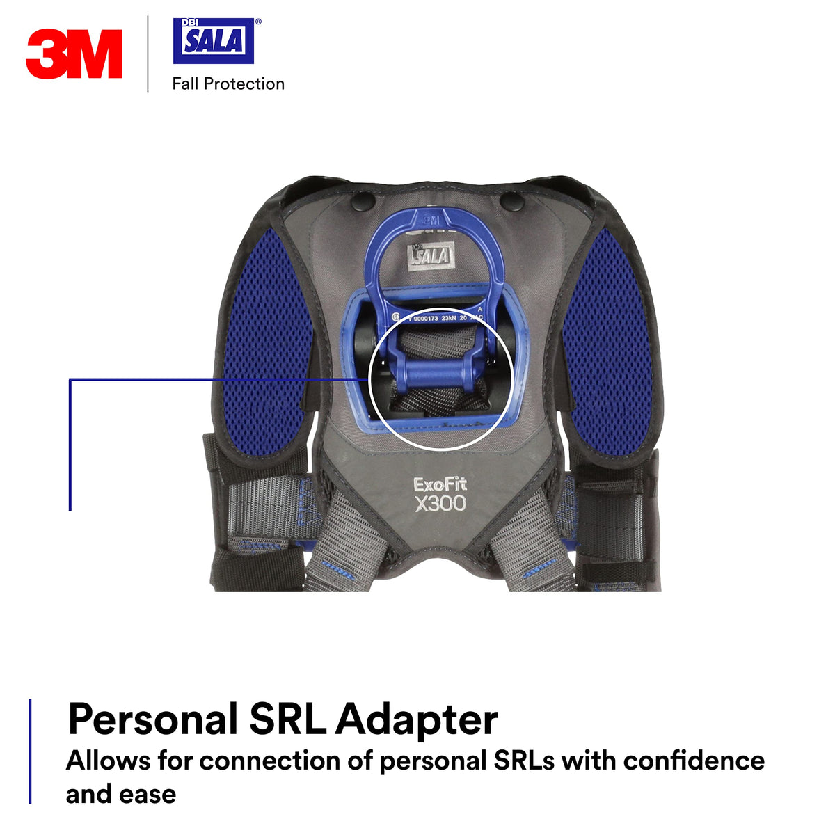 3M 113052 DBI-SALA ExoFit X300 Comfort Vest Positioning Safety Harness Fall Protection, OSHA, ANSI, General Industry, Aluminum Back and Hip D-Ring, Auto-Locking Quick Connect Leg and Chest Buckles, L