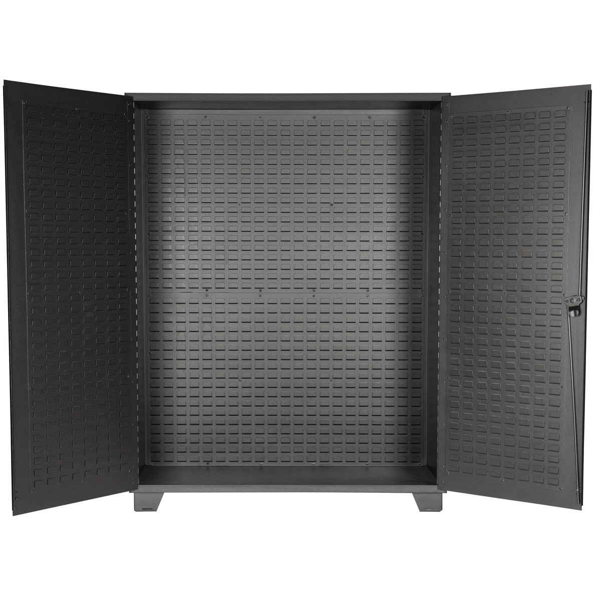 Jamco Tool Storage Cabinets with Bin Mounts, Model DE, Includes 230 Bins, 60-Inch W x 24-Inch D x 78-Inch H, Blue Bins