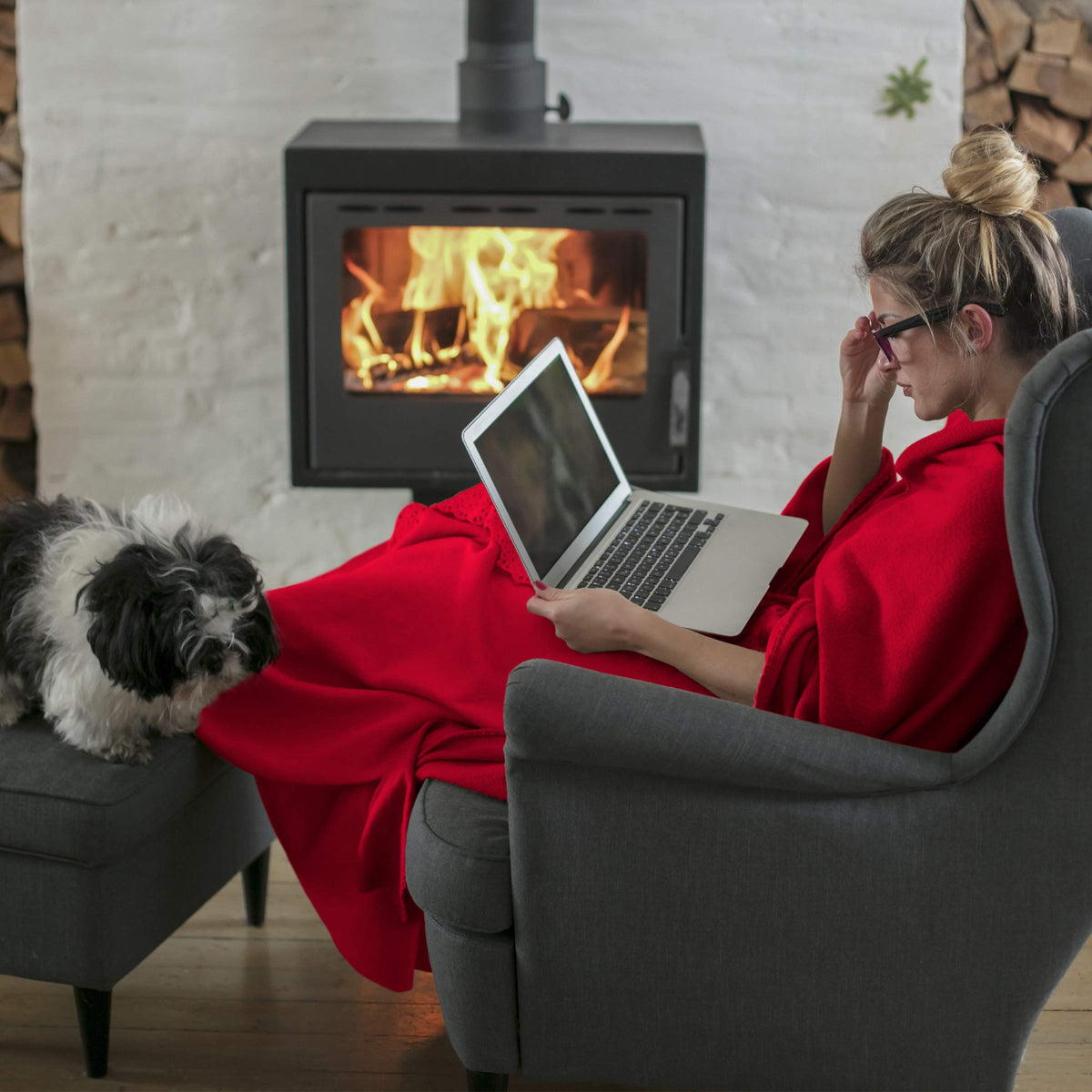 Chenille Throw Blanket- For Couch, Home Décor, Bed, Sofa & Chair-Oversized 60” x 70”- Lightweight, 5” Fringe, Ultra-Soft & Shiny in Lagoon Teal by LHC, Vineyard Red
