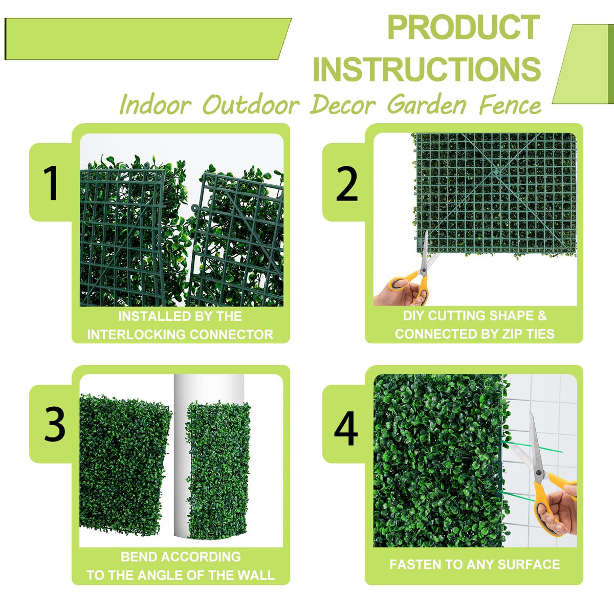 AOKIE 48x120 in Artificial Grass Roll Wall(40 sq ft), Boxwood Hedge Wall Panels UV-Anti Grass Backdrop Wall Decor, Greenery Privacy Hedge Screen for Indoor Outdoor Patio Balcony, Party Garden Fence