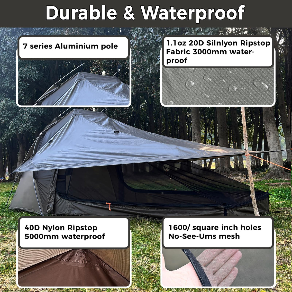 Onewind Ultralight One Person Tent and Ground Backpack Rain Cover,