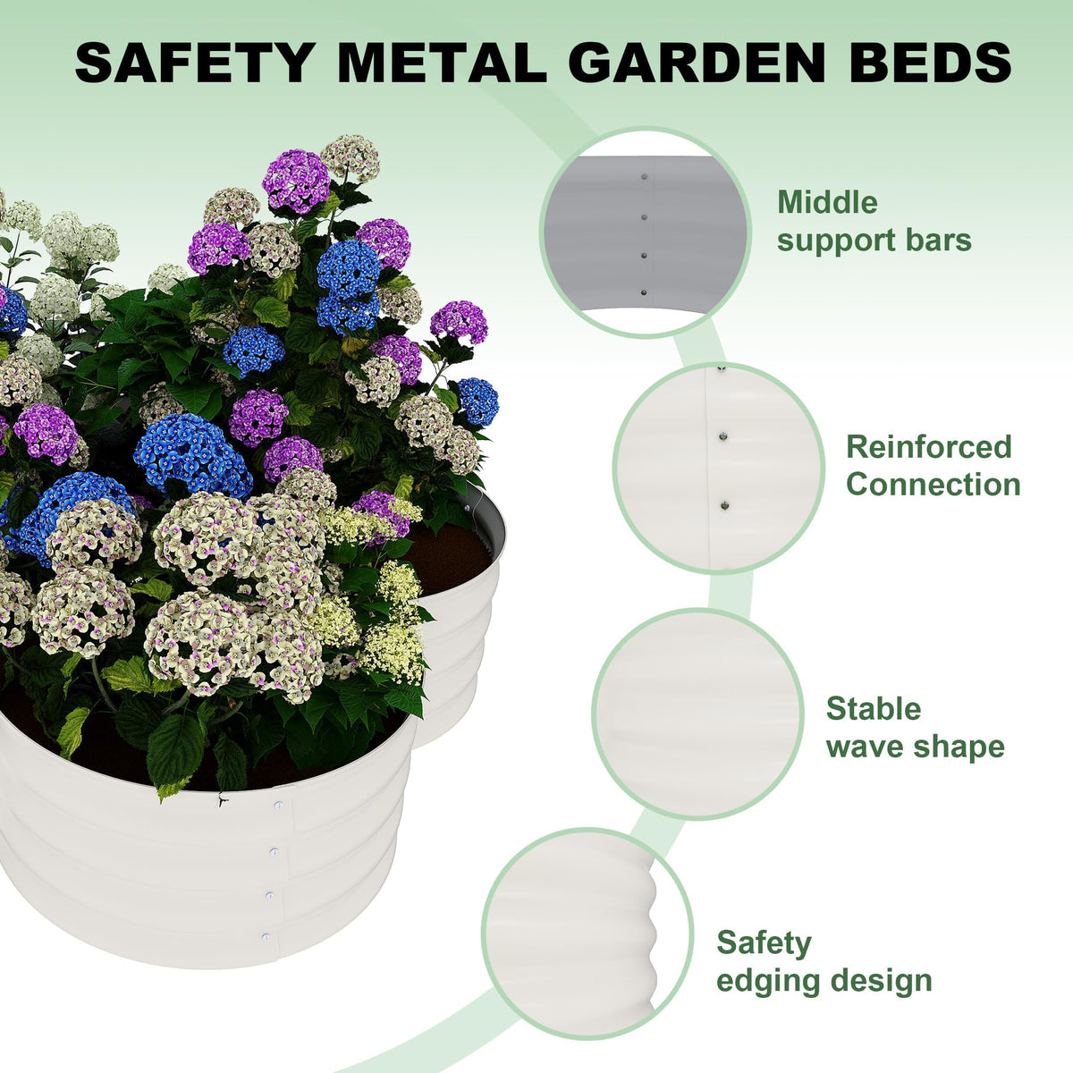 CABIHOME 2-Pack Galvanized Metal Raised Garden Beds,48x48x12 in Outdoor Planter Boxes,Open Base Deep Root Growth,Rust Resistant,Ideal for Vegetables Herbs Flowers,Patio Lawn Garden