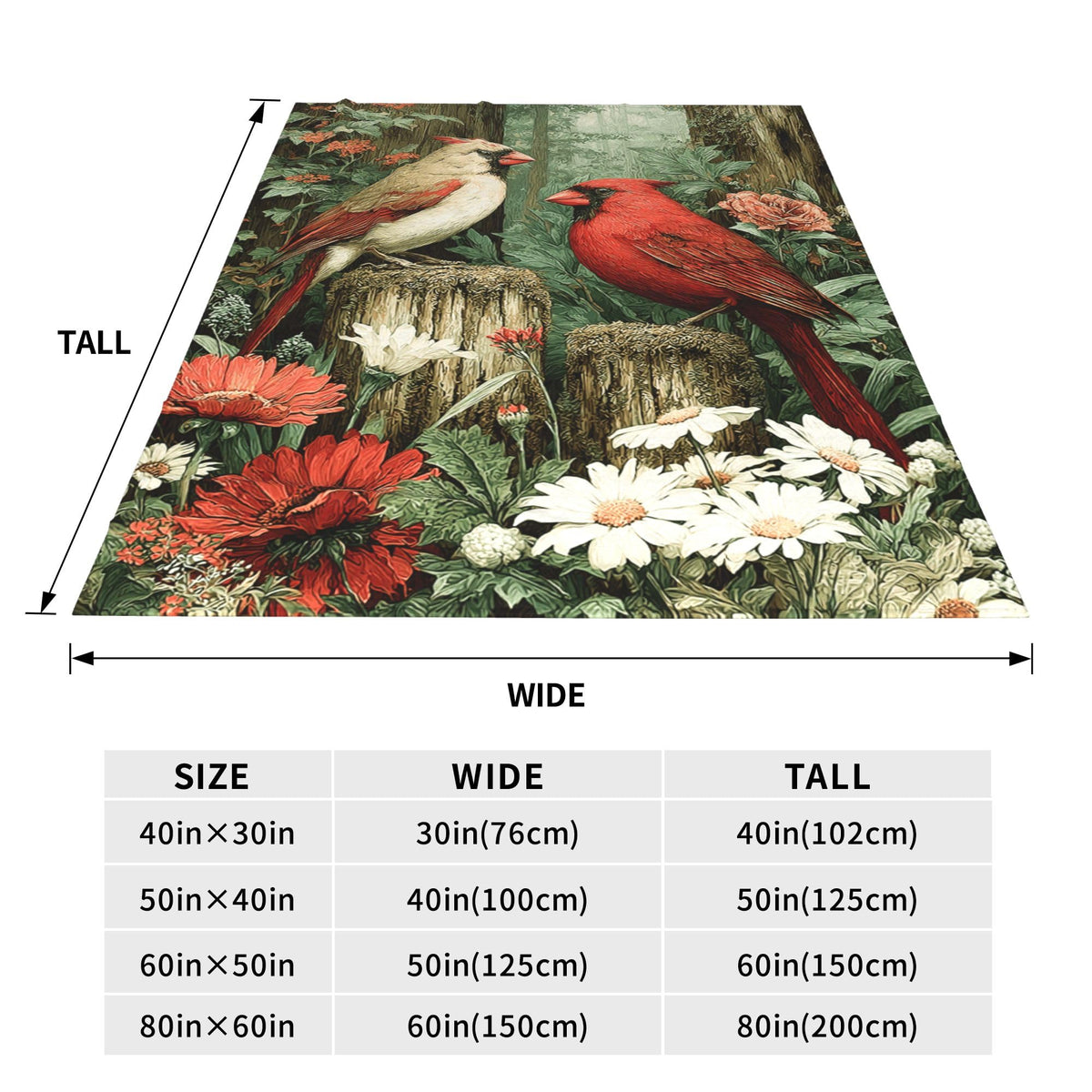 Cardinal Throw Blanket Soft Warm Cozy Christmas Cardinals Blankets Fuzzy Plush Fleece Cardinal Blanket Red Birds Gifts for Couch Bed Sofa Home Decor 40''X50''