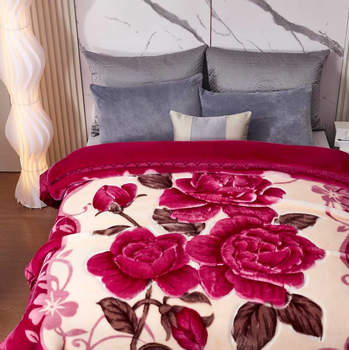LGYKUMEG Korean Mink Blanket 59"×79" Silky Soft and Warm - 2 Ply Reversible Raschel Bed Blanket for Single Bed（150x200cm2kg）