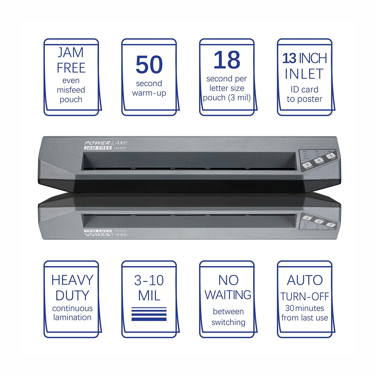 SINCHI 13" Commercial Laminator | 3–10 Mil, 4-Roller, 48s Warm-Up, 17s/Sheet, Heavy Duty No-Jam Design, Works with Cardstock & Dark Prints, Includes 10 Sheets, Ideal for Office, School & Business