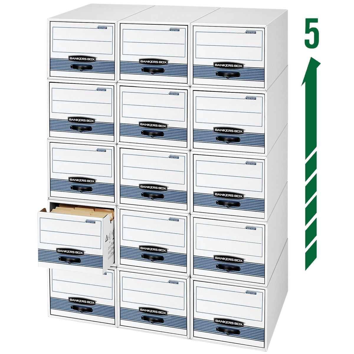 Bankers Box® 003121 Stor/Drawer Steel Plus, White/Blue, Letter