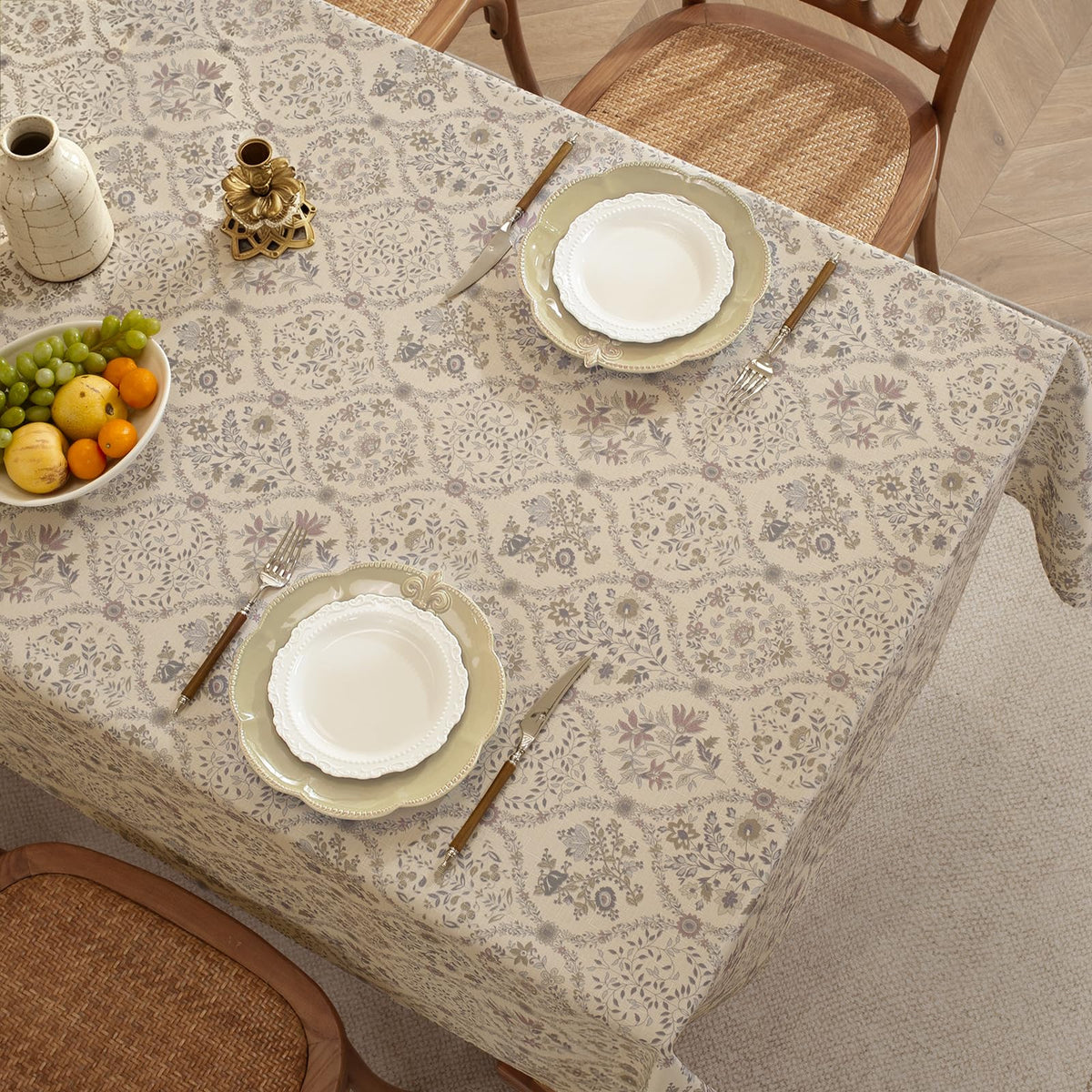 SASTYBALE Rectangle Tablecloth, Flax, 52"x70"